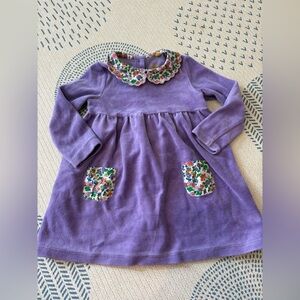 Baby Boden Purple Dress with Floral Accents